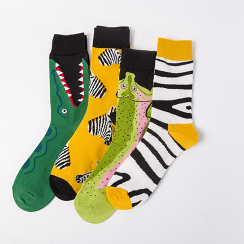 Playful Animal Print Colorful Socks