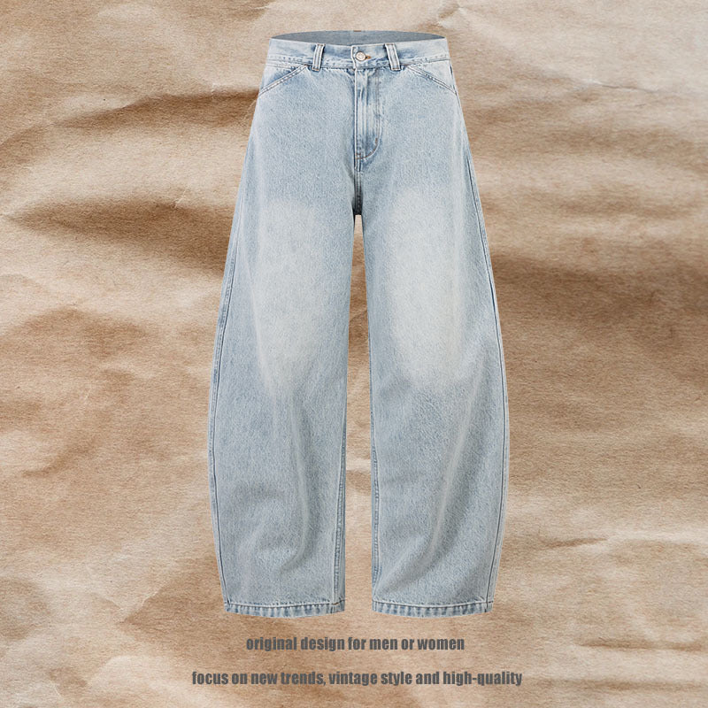 Harajuku Blue Tapered Flare Leg Jeans - Retro Loose Fit