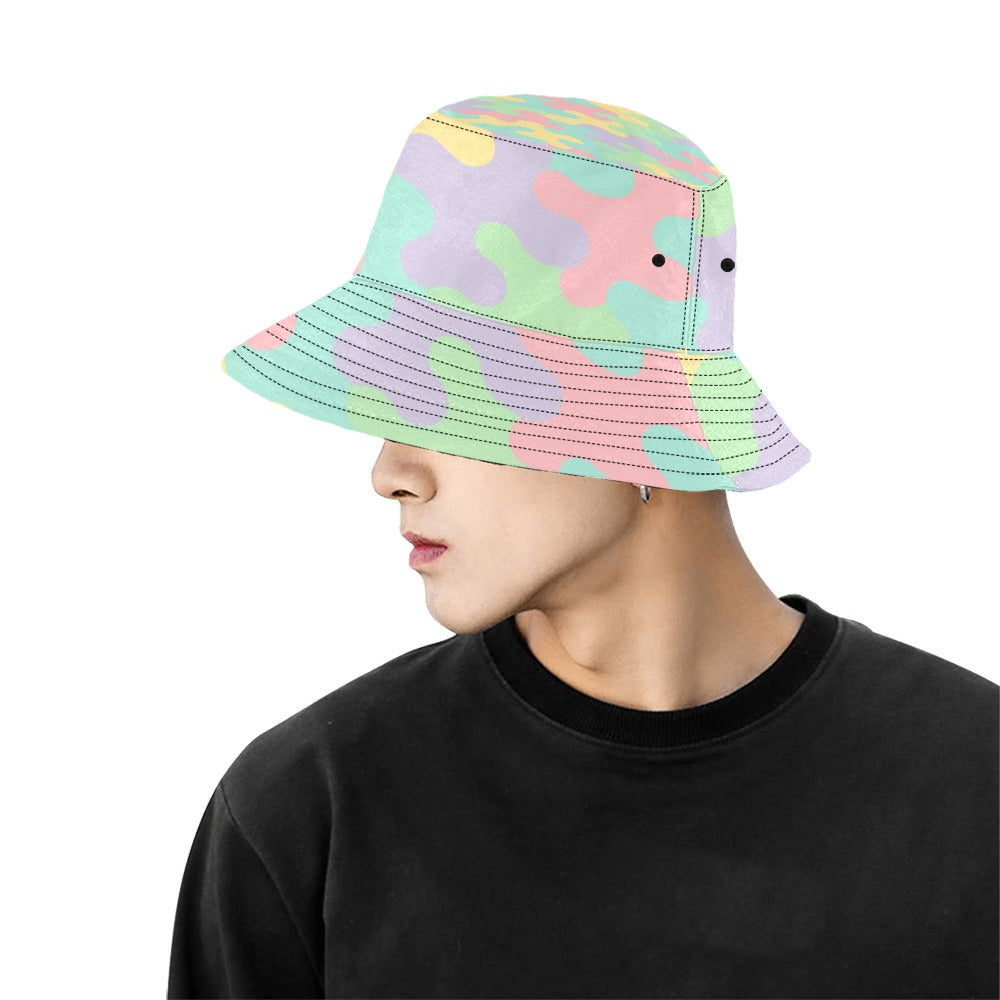 Harajuku Pastel Rainbow Camo Bucket Hat