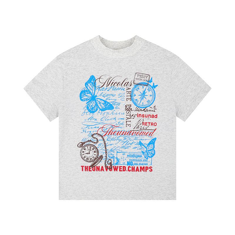 Harajuku Butterfly Print Casual T-Shirt for Everyone