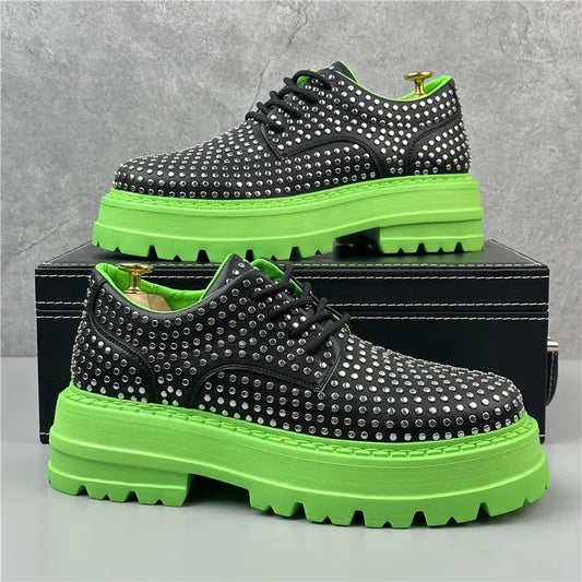 Harajuku Style Handmade Leather Rivet Shoes