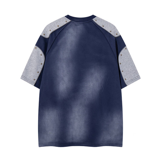 88 Number Rivet Short Sleeve — Harajuku Street Tee (Blue / Gray)