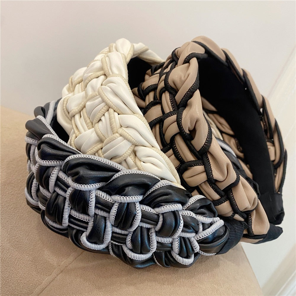 PU Overlock Braided Twist Headband
