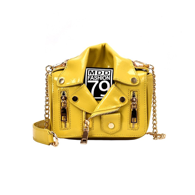 Harajuku Style Motorcycle Bag with Rivets & Zipper