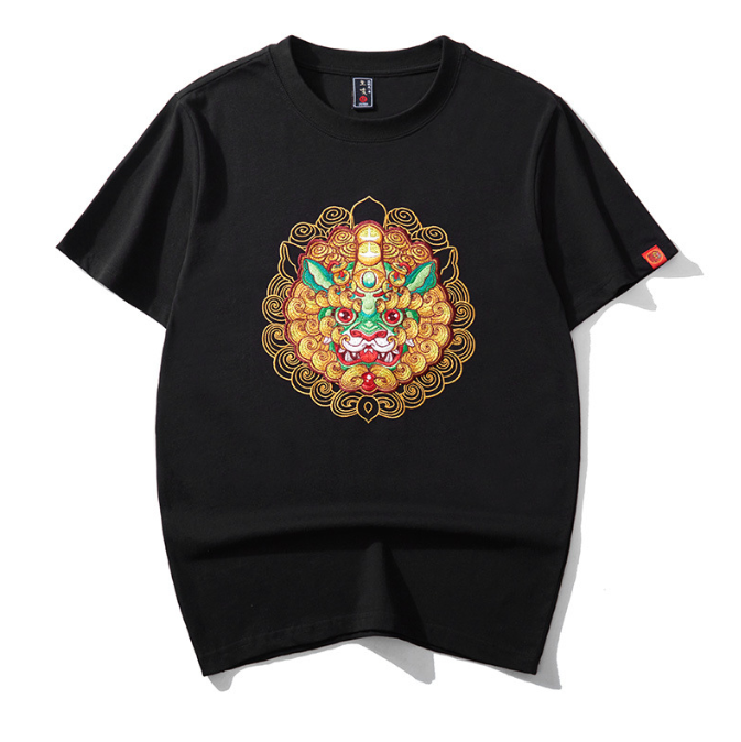 Heavy Embroidered Short Sleeve T-Shirt