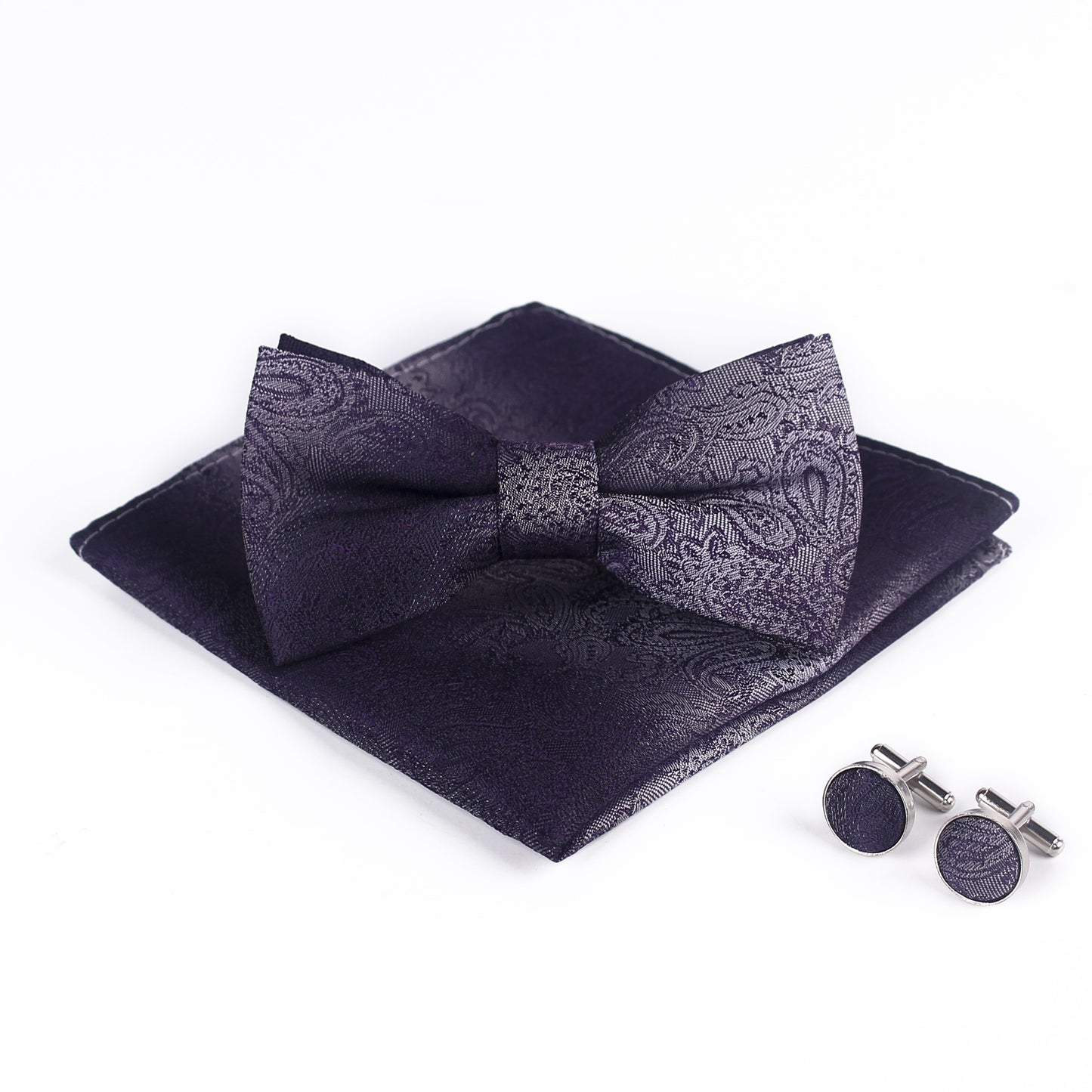 3 Piece Polyester Jacquard Matte Color Men's Party Accessory Set