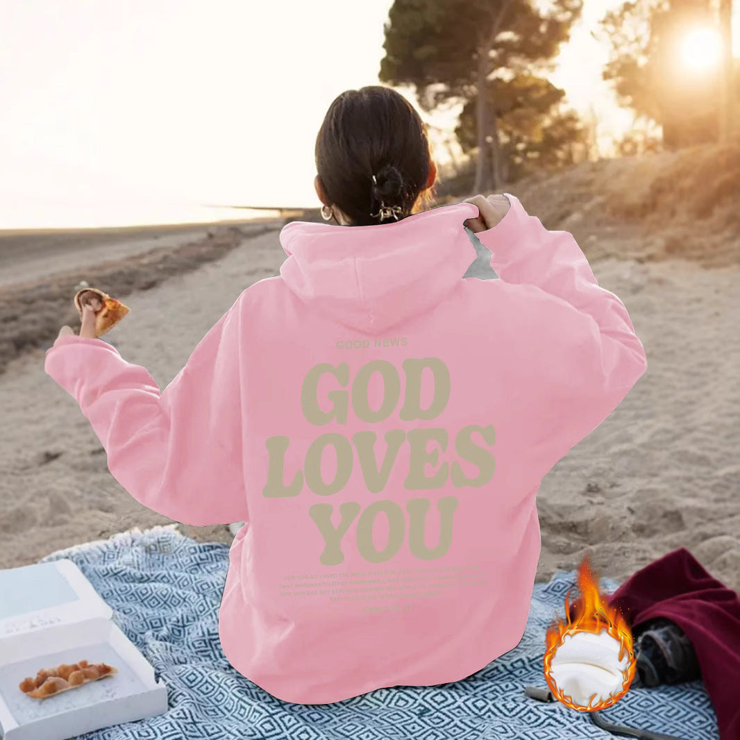 Hooded Long Sleeve Fleece Hoodie with Kangaroo Pocket