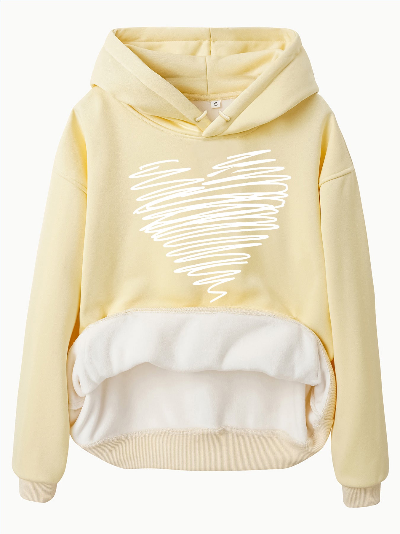 Hoodie with Heart-Shaped Pattern