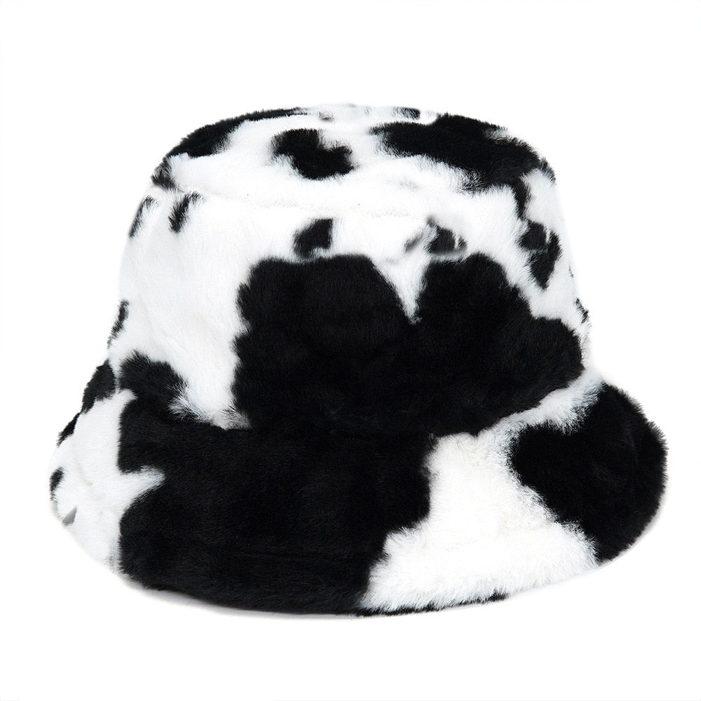 Camouflage Faux Fur Bucket Hat - Warm & Stylish Fisherman Hat
