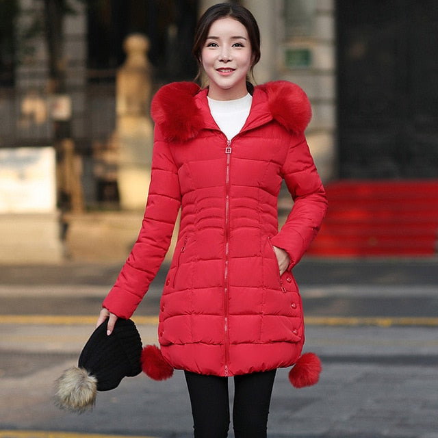 Harajuku Style Faux Fur Parka for Women