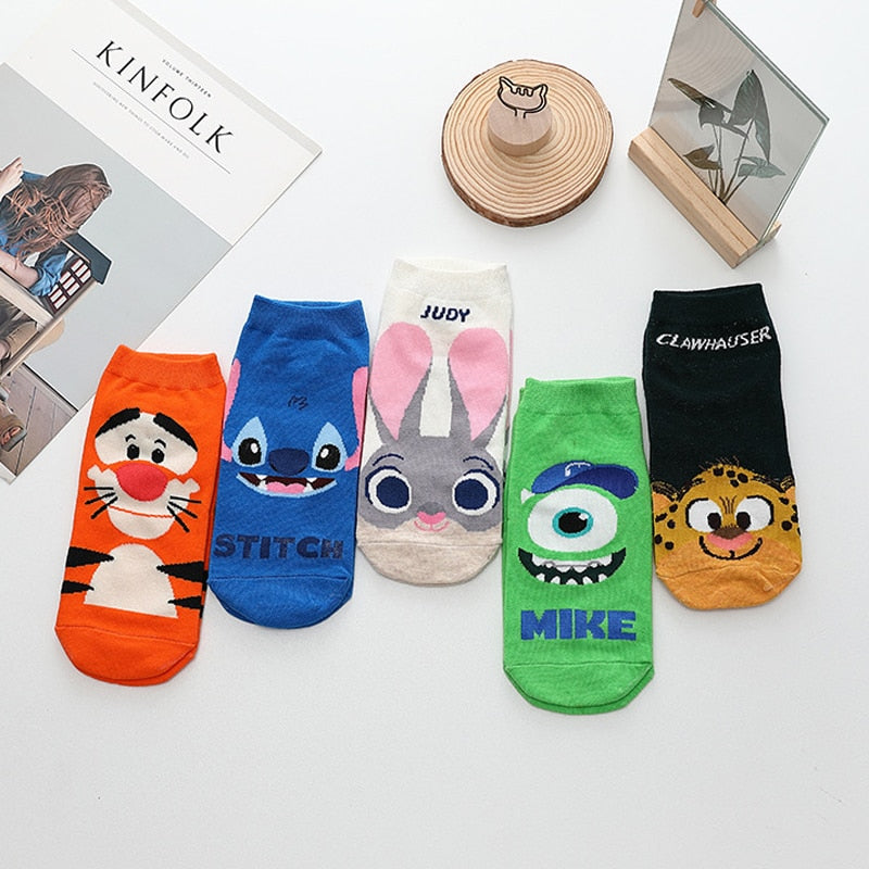 Kawaii Cartoon Cat & Dog Women’s Short Socks
