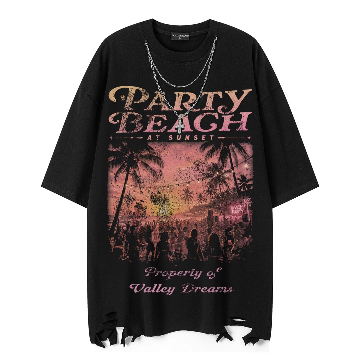 Harajuku Beach Party Printed Short-Sleeved Shirt — Cotton Loose Fit, Fragmented Flowers