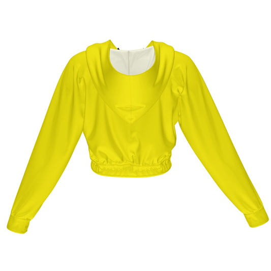Highlighter Yellow Women's Chiffon Cropped Jacket
