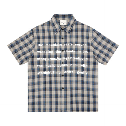 English Poetry Printed Short-Sleeved Shirt — Harajuku Street Style Tee