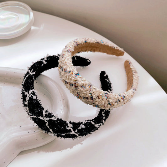 Vintage Knitting Plaid Headband for Women