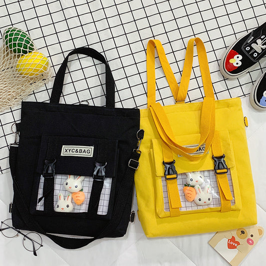 Harajuku Style Transparent Canvas Messenger Bag