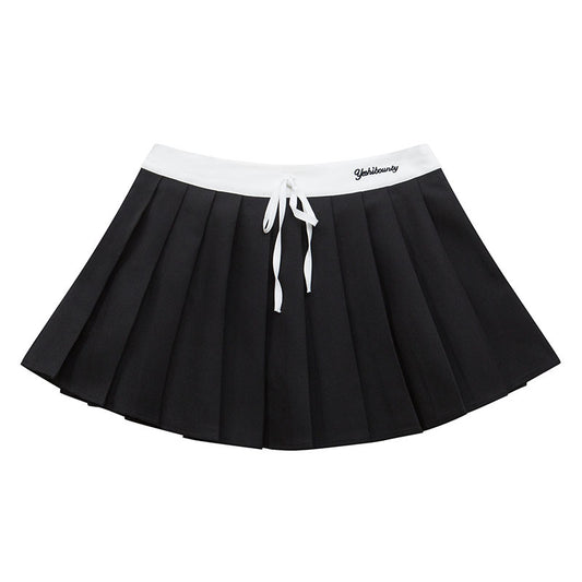 Harajuku Style Color Block Pleated A-Line Skirt