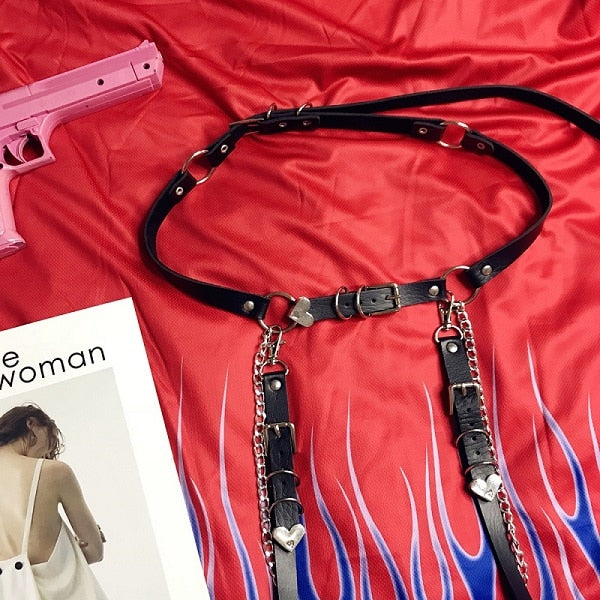 Gothic Punk Black Chain Casual Fashion Belt for Women
