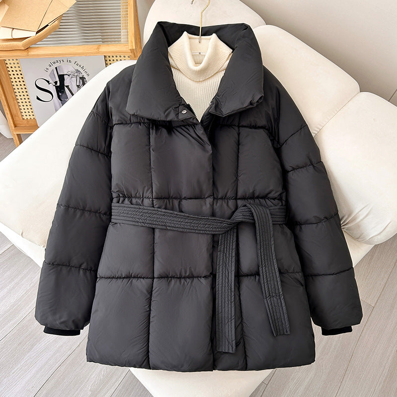 Harajuku Style Winter Thick Stand Collar Parka for Women
