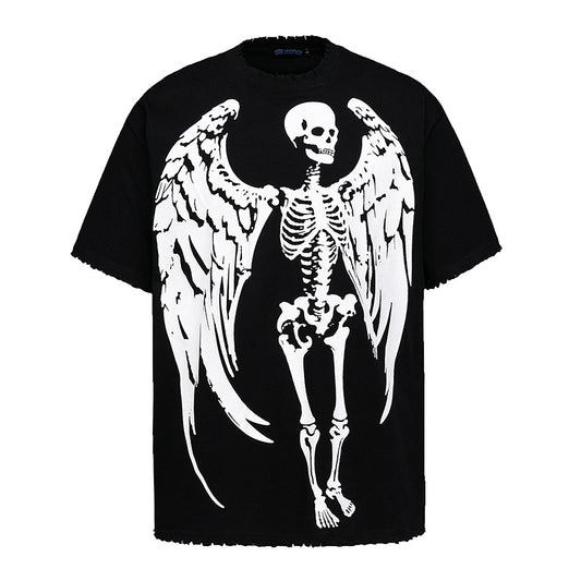 Harajuku Style Cartoon Skull Demon Cotton Tee