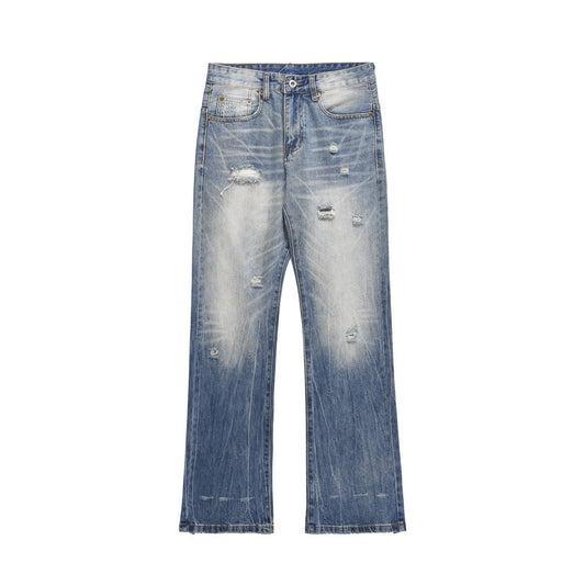Harajuku Style Gradient Distressed Denim Pants