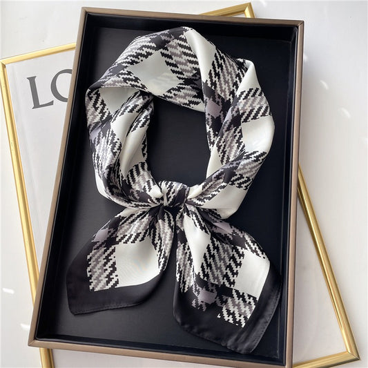 Harajuku Style Checkered Square Scarf