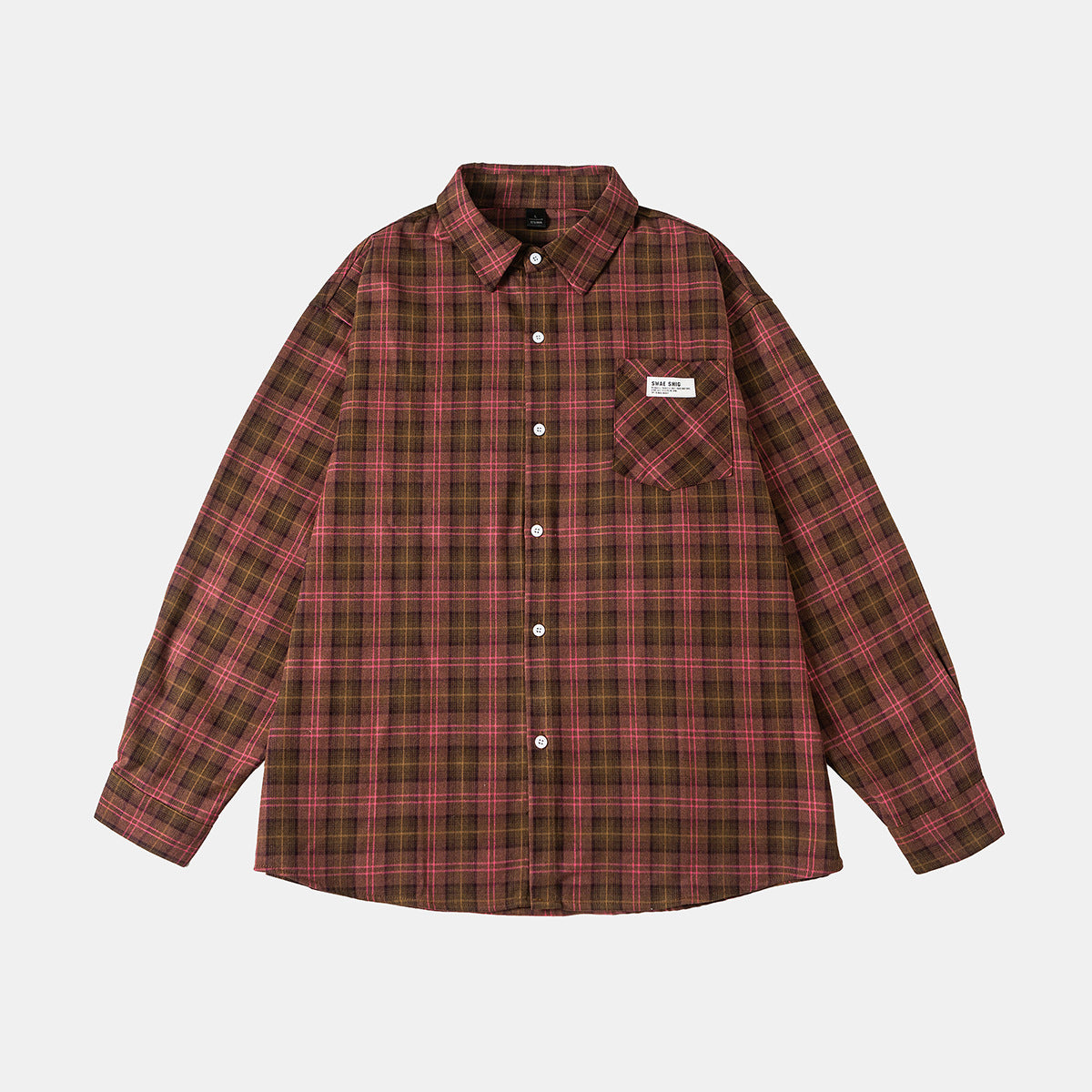 Plaid Pattern Long Sleeve Loose Fit Casual Shirt