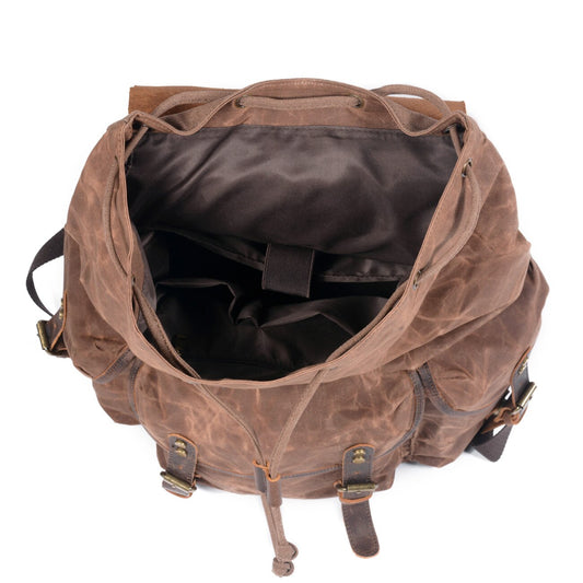 Men's Oil Wax Canvas Retro Backpack
