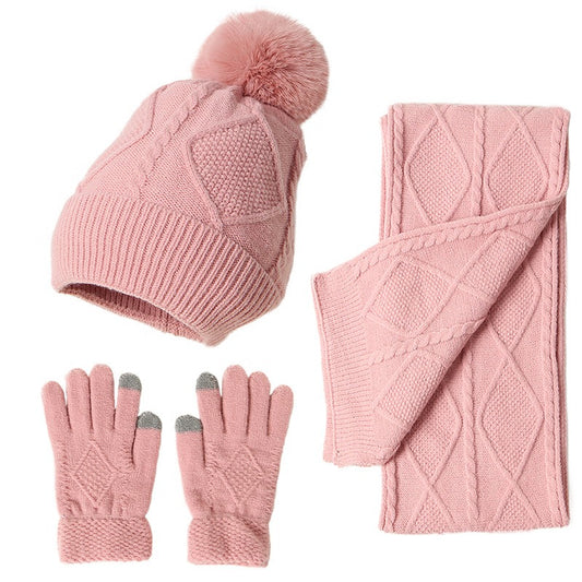 Woolen Hat, Scarf & Glove Set - Harajuku Winter Style