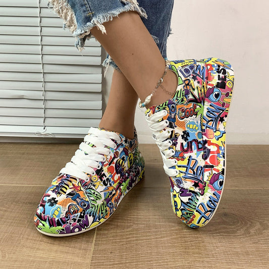 Harajuku Style National Flag Lace-Up Sports Shoes