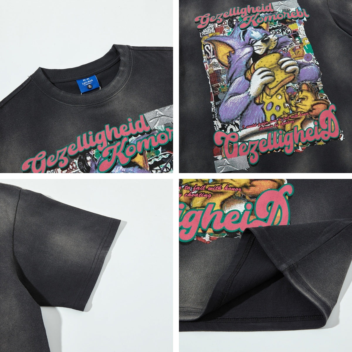 Playful Cartoon Graphic Loose Fit T-Shirt
