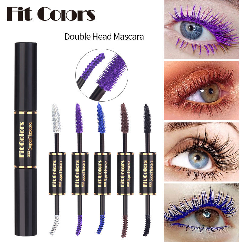 Double-Head Color Mascara - Waterproof & Thick Curling