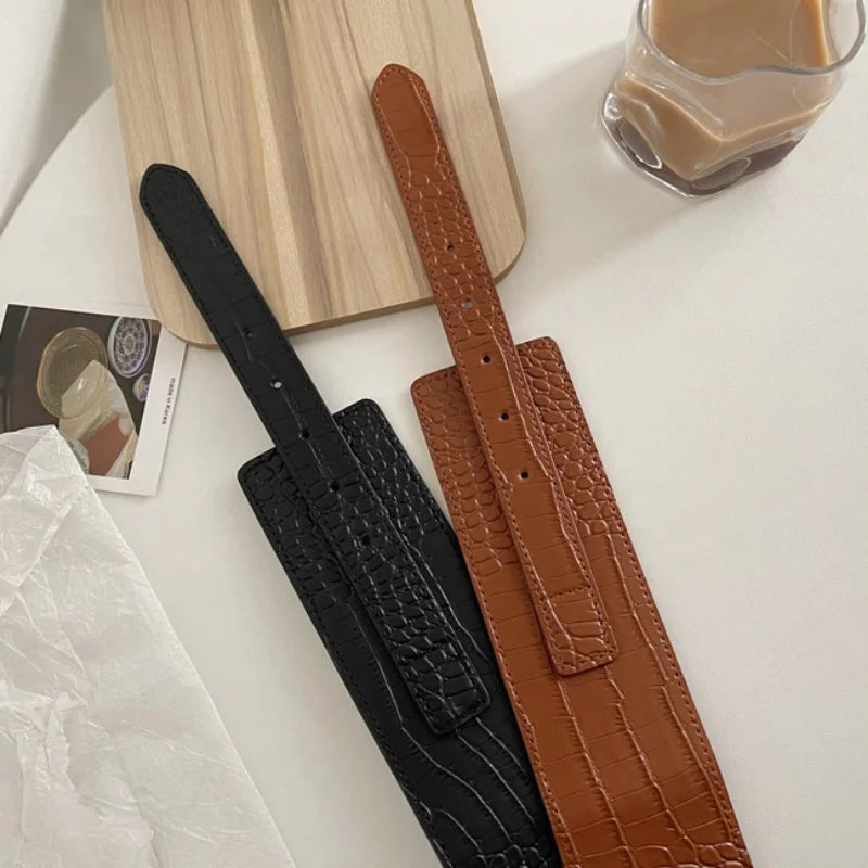 Harajuku Style Wide Waist Elastic Stretch Belt