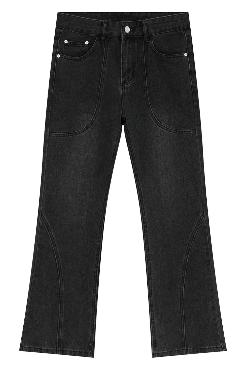 Harajuku Straight-Leg Jeans with Playful Stitch Detail