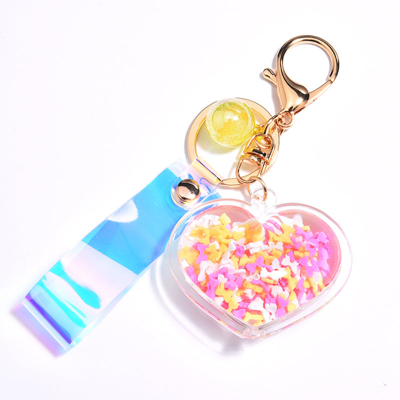 Oil Love Keychain Cute Acrylic Pendant