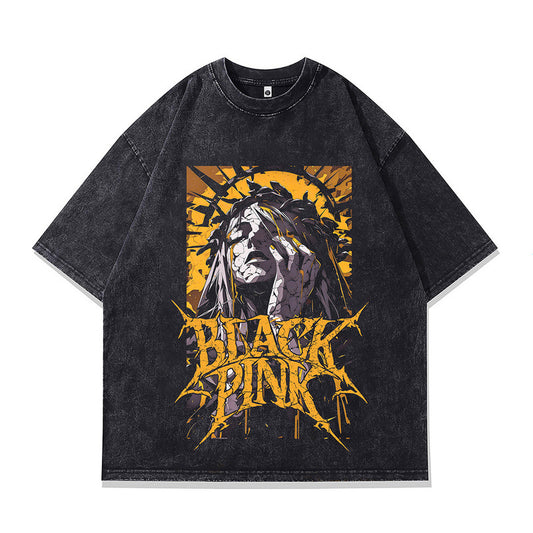 Men's Printed Loose Fit Pure Cotton T-Shirt - Harajuku Style