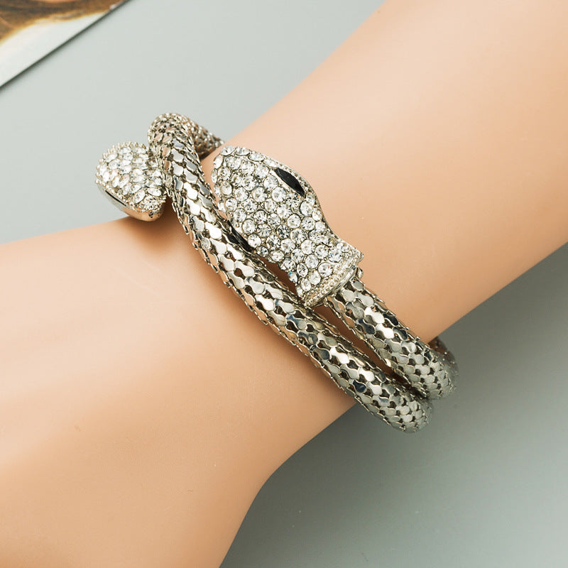 Exaggerated Punk Snake Winding Ring for Bold Harajuku Style