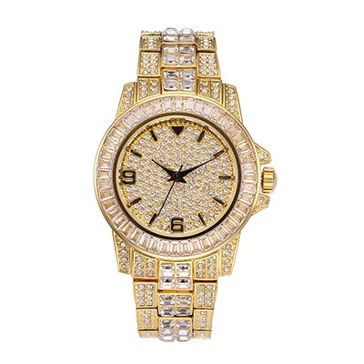 Luxury Iced Out Diamond Watch for Men - Waterproof Quartz