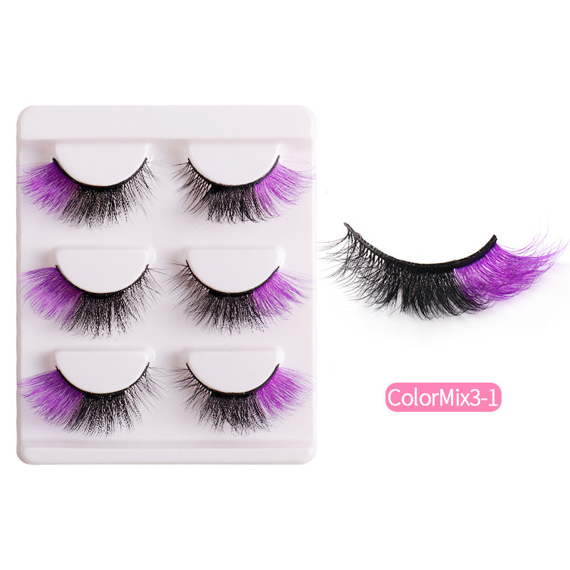 Colorful Fluffy Cat Eye False Eyelashes - Harajuku Style