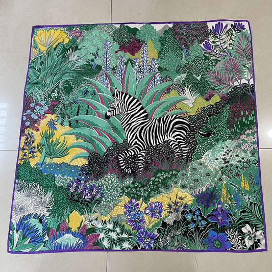 Handmade Jungle Horse Square Scarf - Harajuku Style