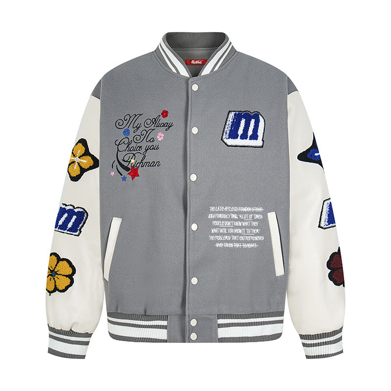 Color-Blocking Varsity Jacket