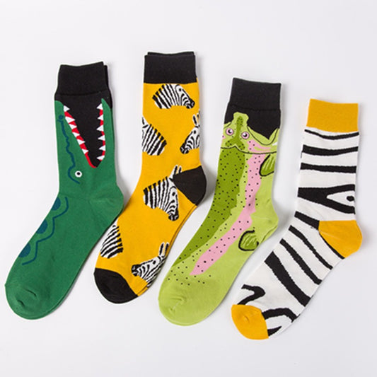 Playful Animal Print Colorful Socks
