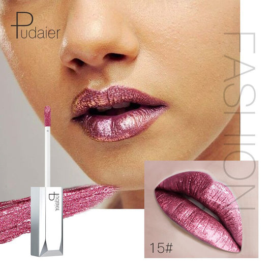Metallic Glitter Shine Full Color Lipstick - 18 Shades