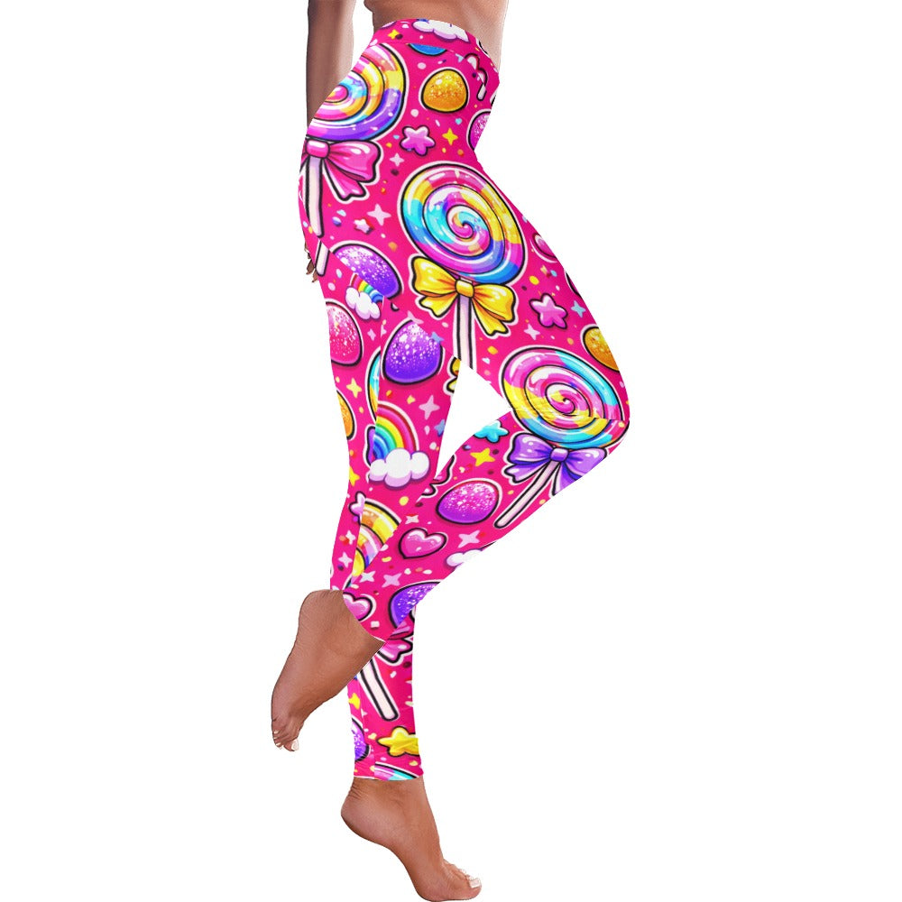 Bold Harajuku Lollipops and Gum Drops Women's All-Over Low Rise Leggings