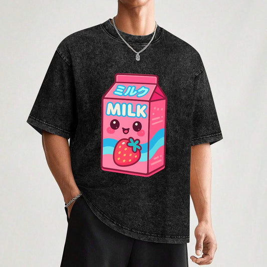 Kawaii Pink Japanese Strawberry Milk T-Shirt