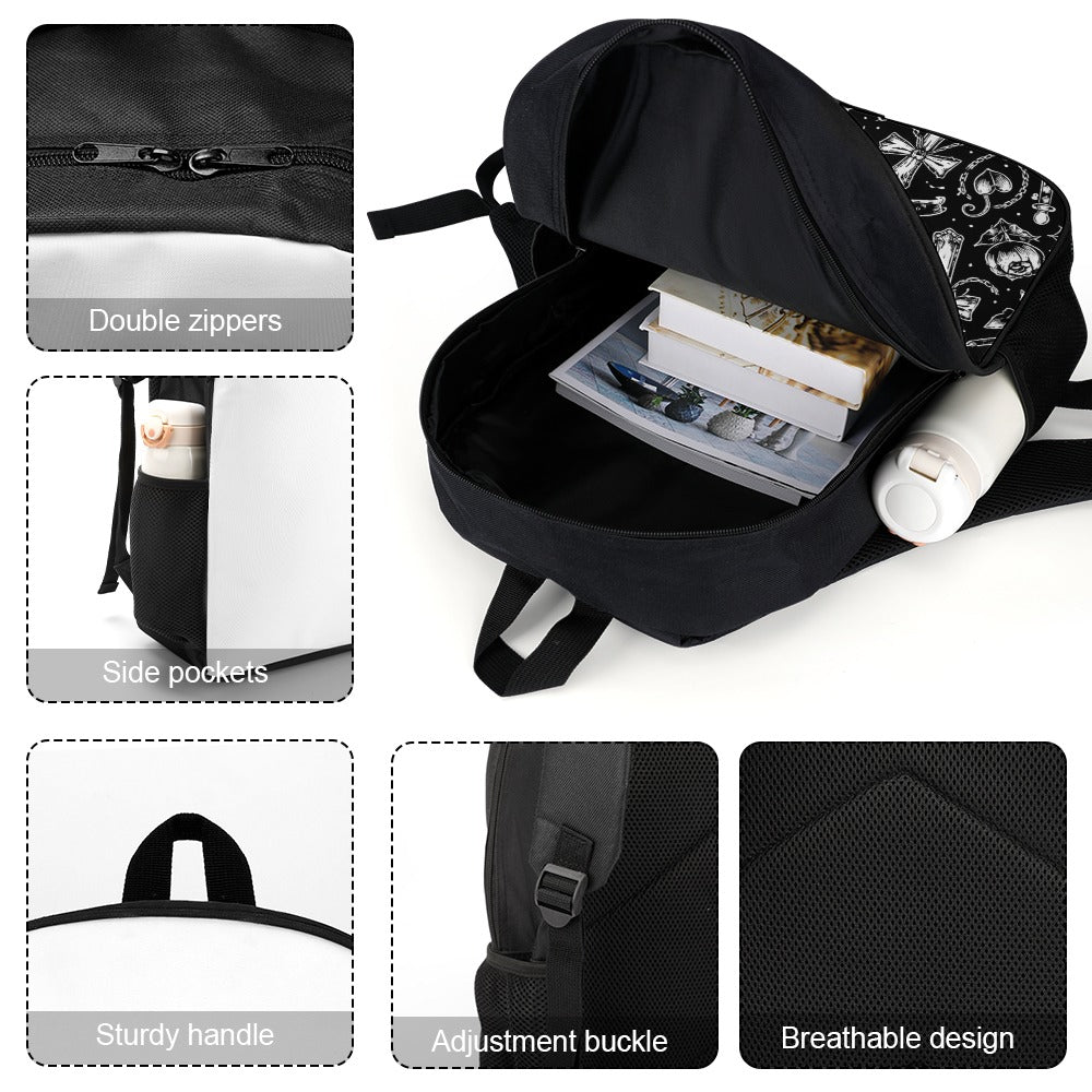 Skulls Goth Pattern 17 Inch Shoulder Backpack