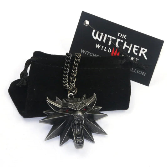 The Witcher 3 Wild Hunt Wolf Head Medallion Necklace