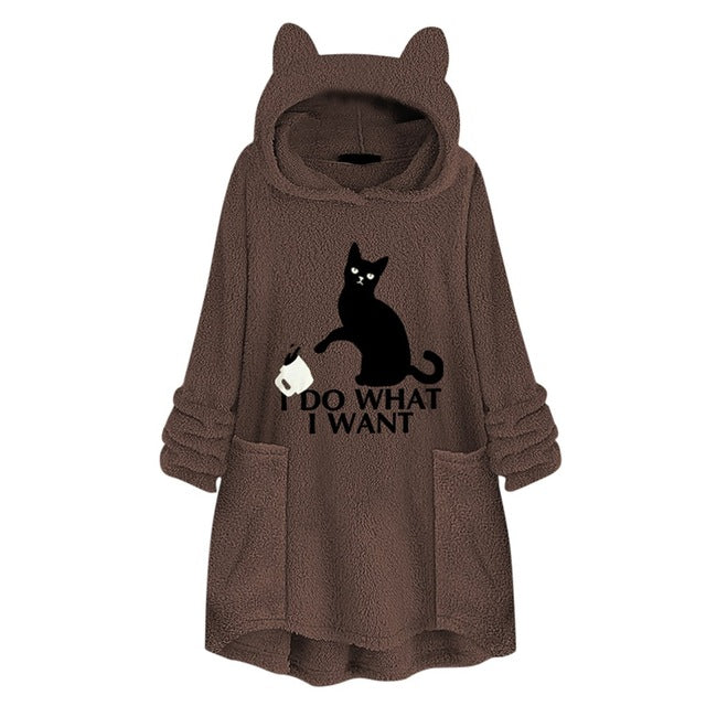 Harajuku Cat Ear Hoodie Sweatshirt for Women
