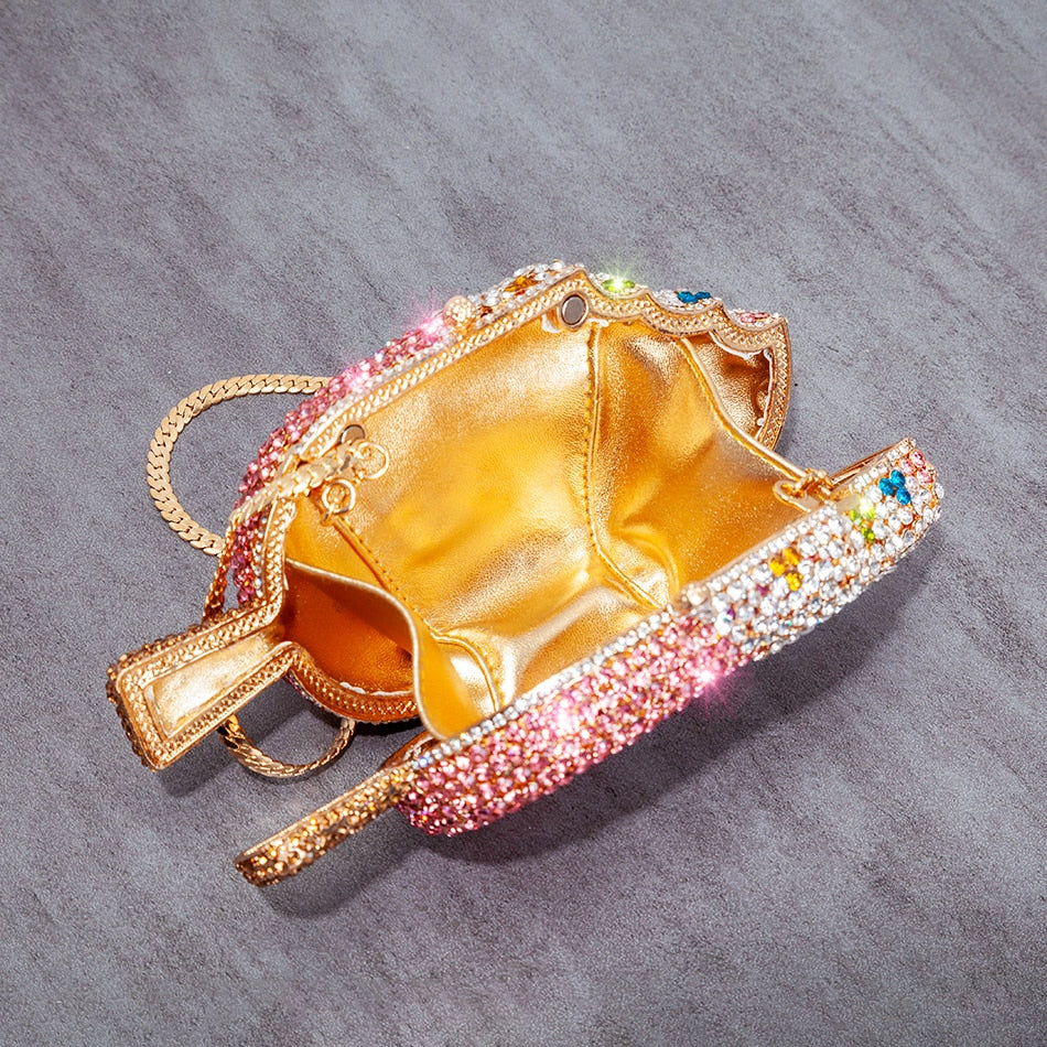 Ice Cream Diamond Evening Clutch Bag - Kawaii Rhinestone Purse
