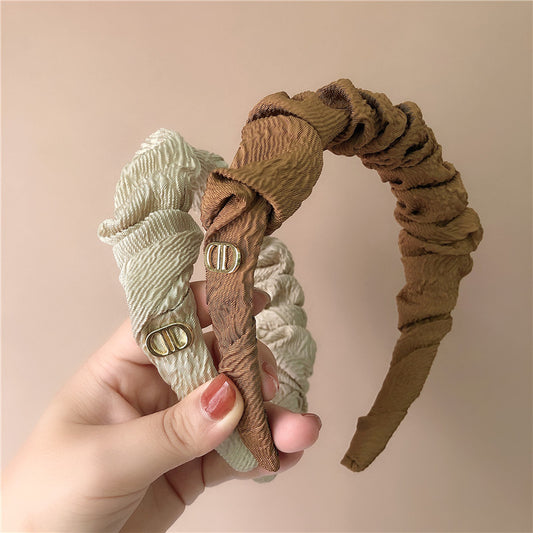 Satin Pleated Headband - Korean Style